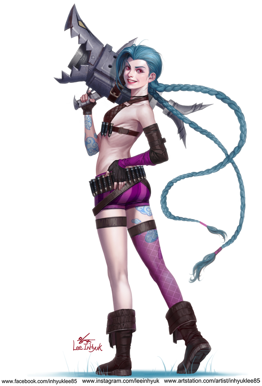 jinx (league of legends) drawn by in-hyuk_lee