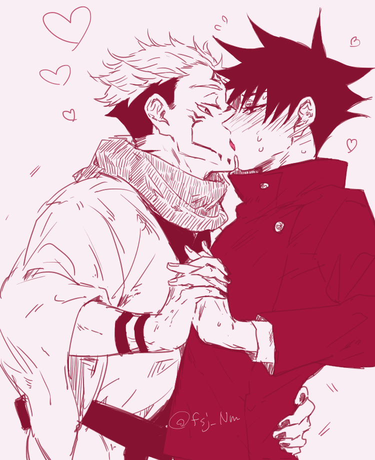 fushiguro megumi and ryoumen sukuna (jujutsu kaisen) drawn by enuma_ru