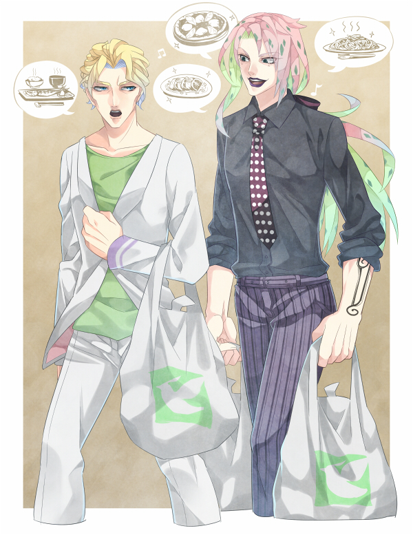 kira yoshikage and diavolo (jojo no kimyou na bouken and 1 more) drawn by tsubasuke