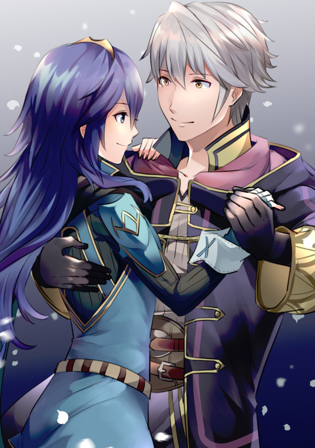 lucina and male robin (fire emblem and 1 more) drawn by ameno_(a_meno0)