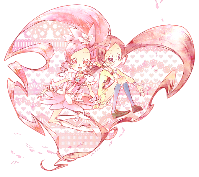 hanasaki tsubomi and cure blossom (precure and 1 more) drawn by kinako_(moment)
