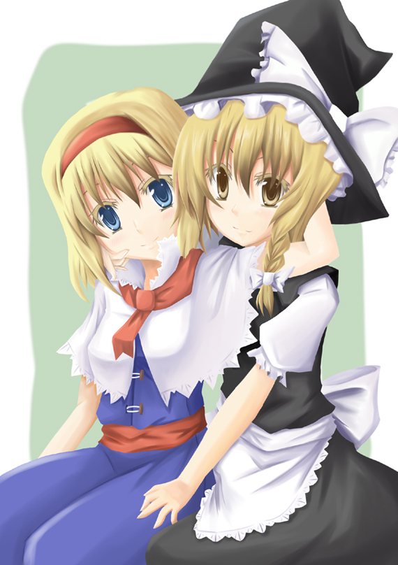 kirisame marisa and alice margatroid (touhou) drawn by snowdust_(pixiv)