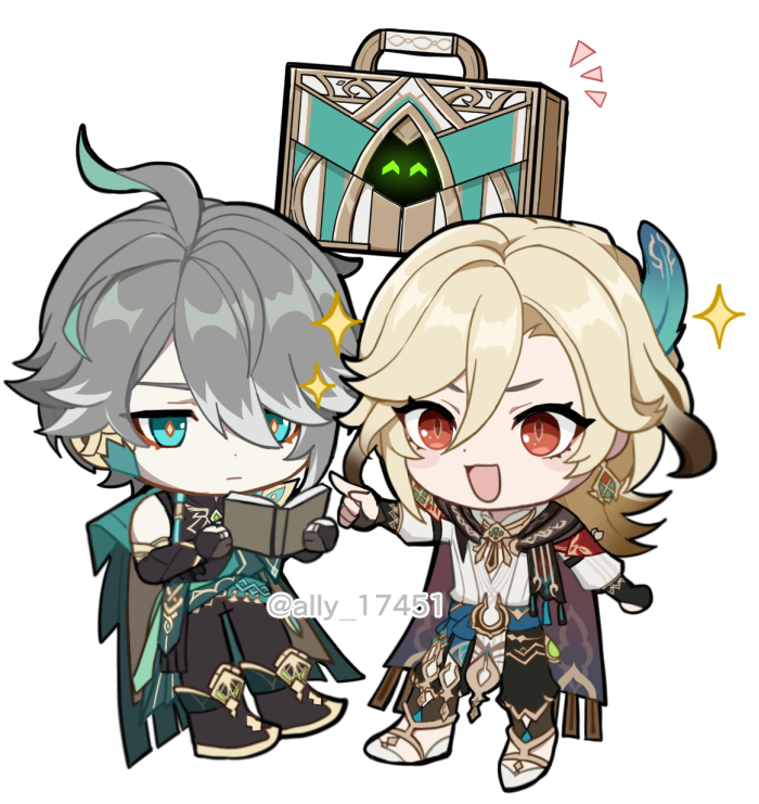 alhaitham, kaveh, and mehrak (genshin impact) drawn by ari_(bleum)