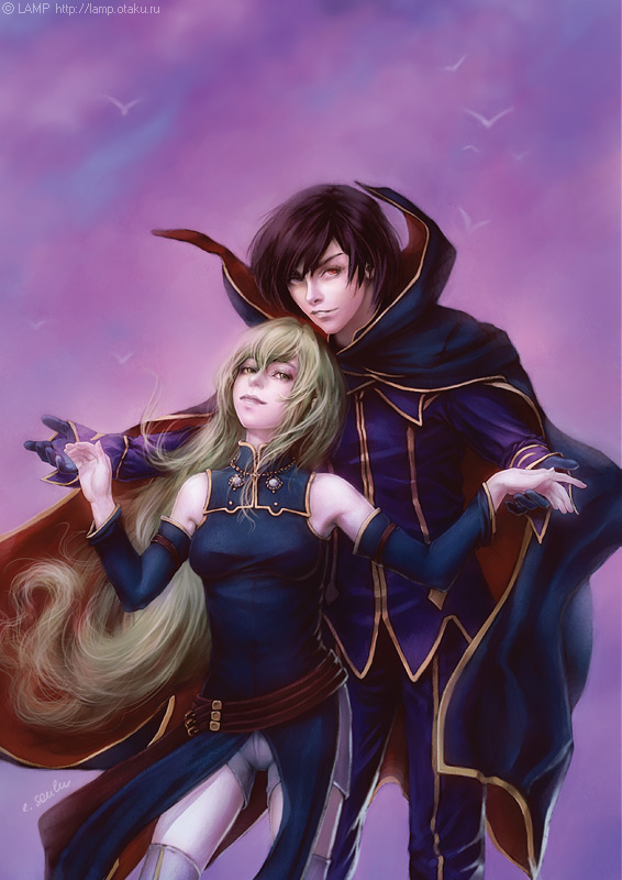 c.c. and lelouch vi britannia (code geass) drawn by eva_soulu