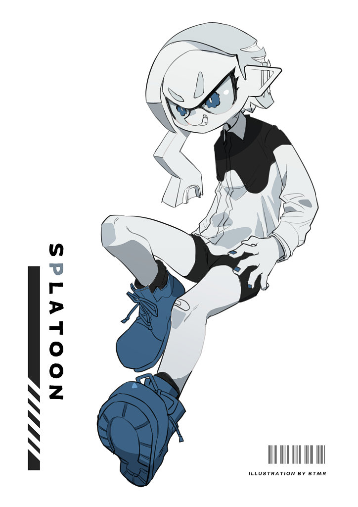 inkling player character and inkling girl (splatoon and 1 more) drawn by btmr_game