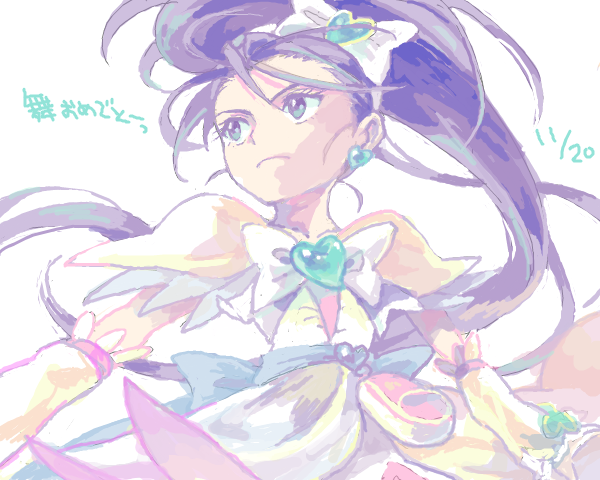 mishou mai and cure egret (precure and 1 more) drawn by yapo_(mess)