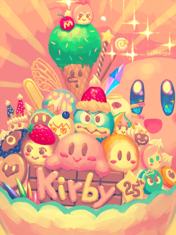 kirby, meta knight, waddle dee, king dedede, magolor, and 14 more (kirby and 6 more) drawn by bellhenge