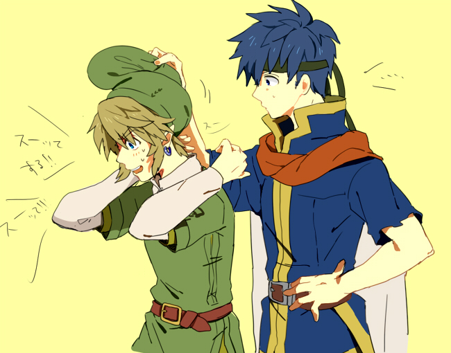 link and ike (fire emblem and 4 more) drawn by nikayu