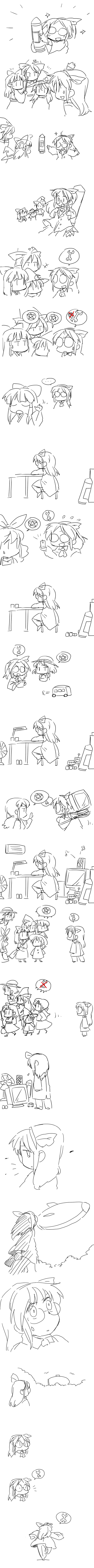 hakurei reimu, kirisame marisa, mima, kana anaberal, ellen, and 2 more (touhou and 1 more) drawn by hachi_(8bit_canvas)