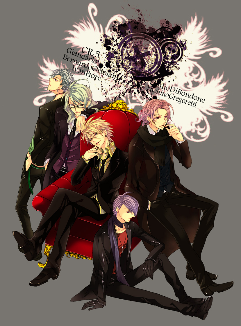 giancarlo bourbon del monte, giulio di bondone, bernardo ortolani, luchino gregoretti, and ivan fiore (lucky dog 1) drawn by nishi_juuji