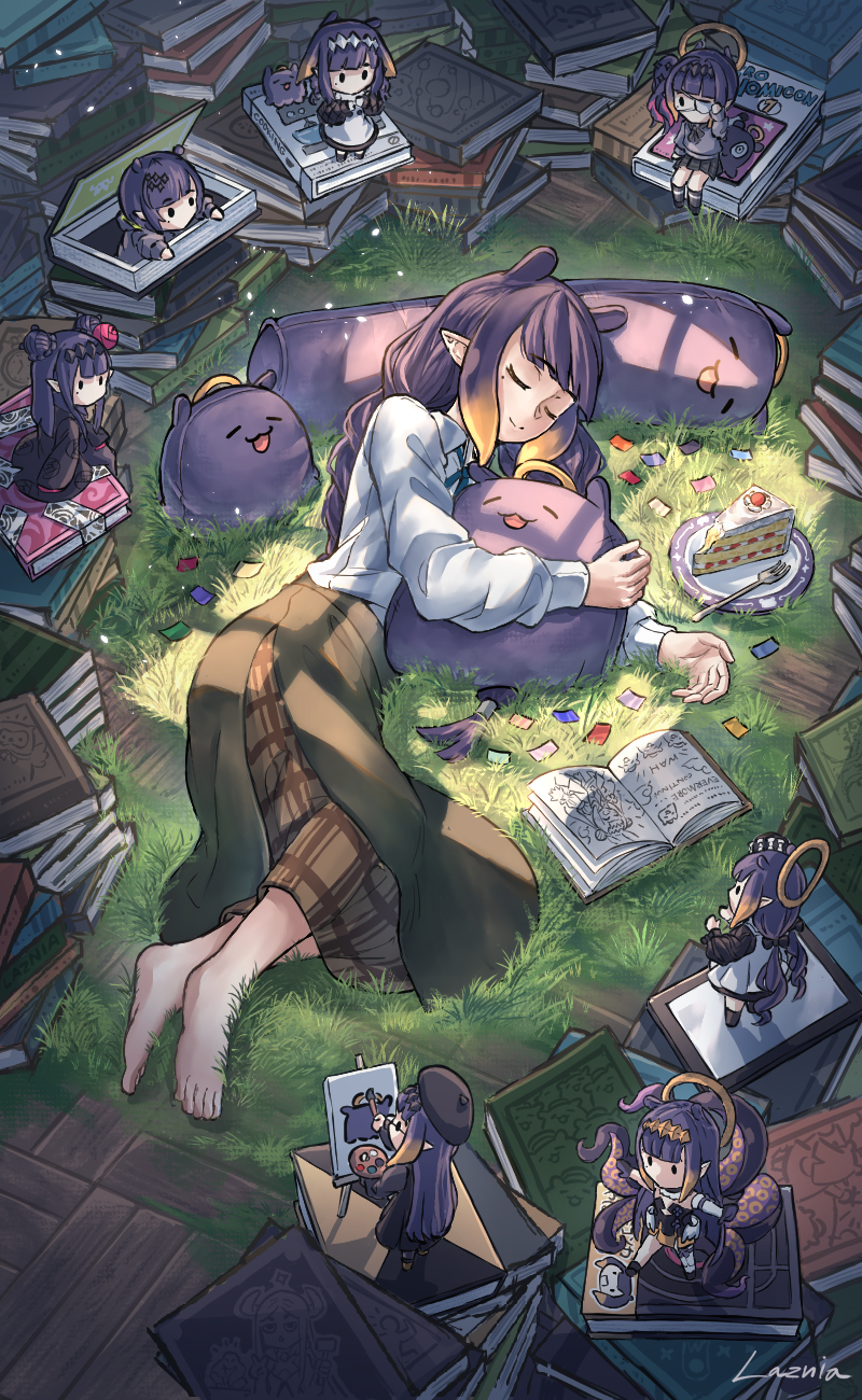 ninomae ina'nis and takodachi (hololive and 1 more) drawn by laznia
