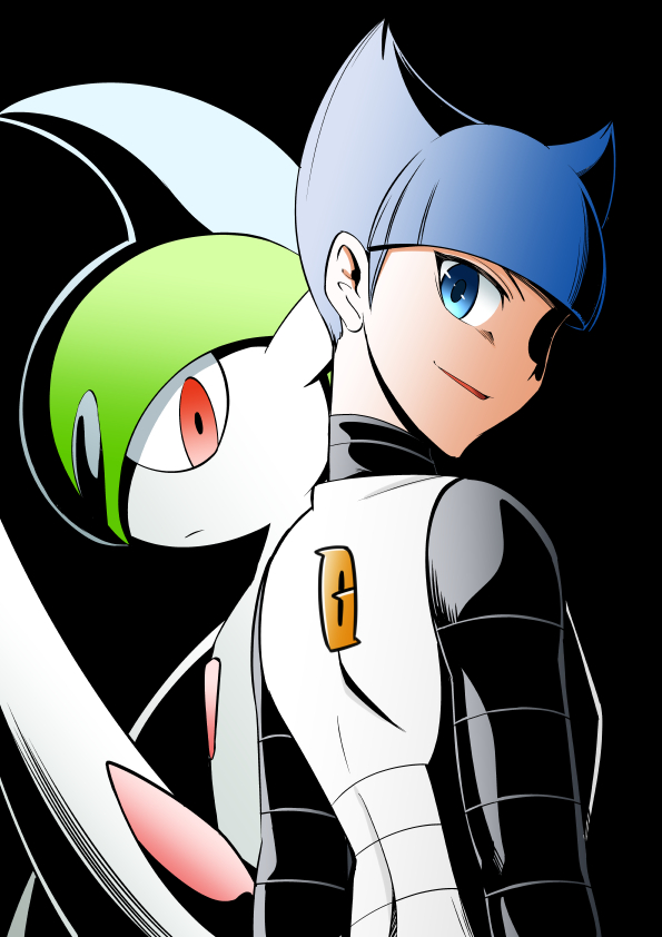 gallade, mega gallade, and saturn (pokemon and 1 more) drawn by ihara_shigekatsu