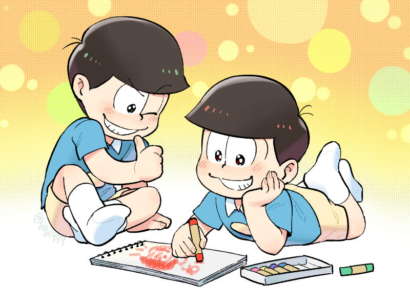 matsuno osomatsu and matsuno choromatsu (osomatsu and 1 more) drawn by tamago_toji