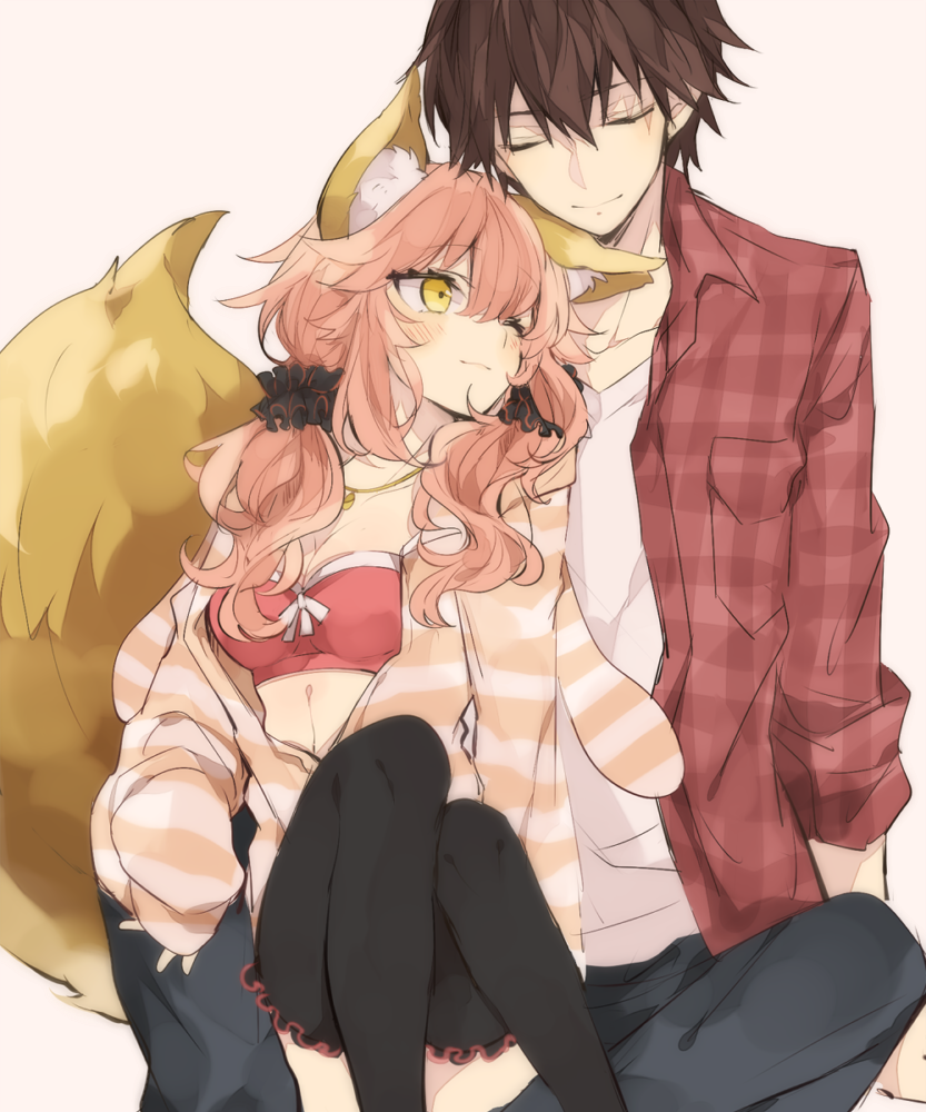 tamamo, tamamo no mae, and kishinami hakuno (fate and 3 more) drawn by momiji_(00mmj00)