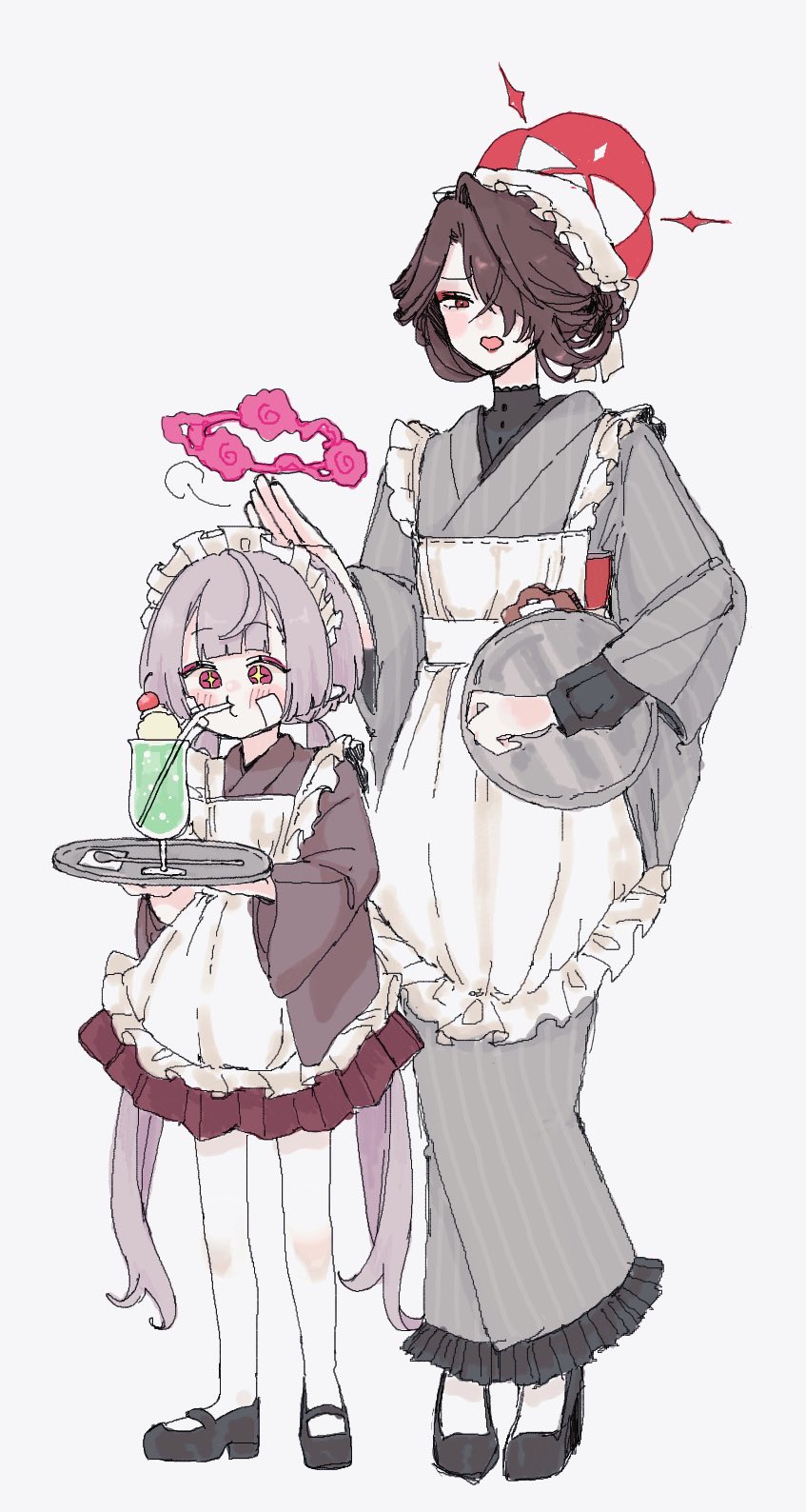 shuro and kokuriko (blue archive) drawn by syurorori