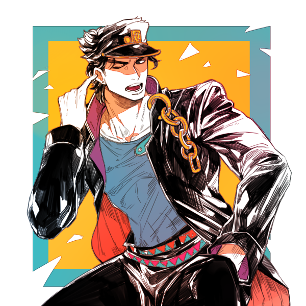 kujo jotaro (jojo no kimyou na bouken and 1 more) drawn by oreha00701