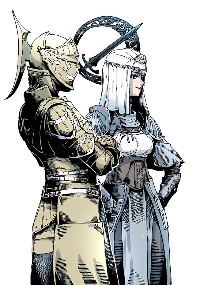 sirris of the sunless realms and lady of the darkling (dark souls and 2 more) drawn by gado