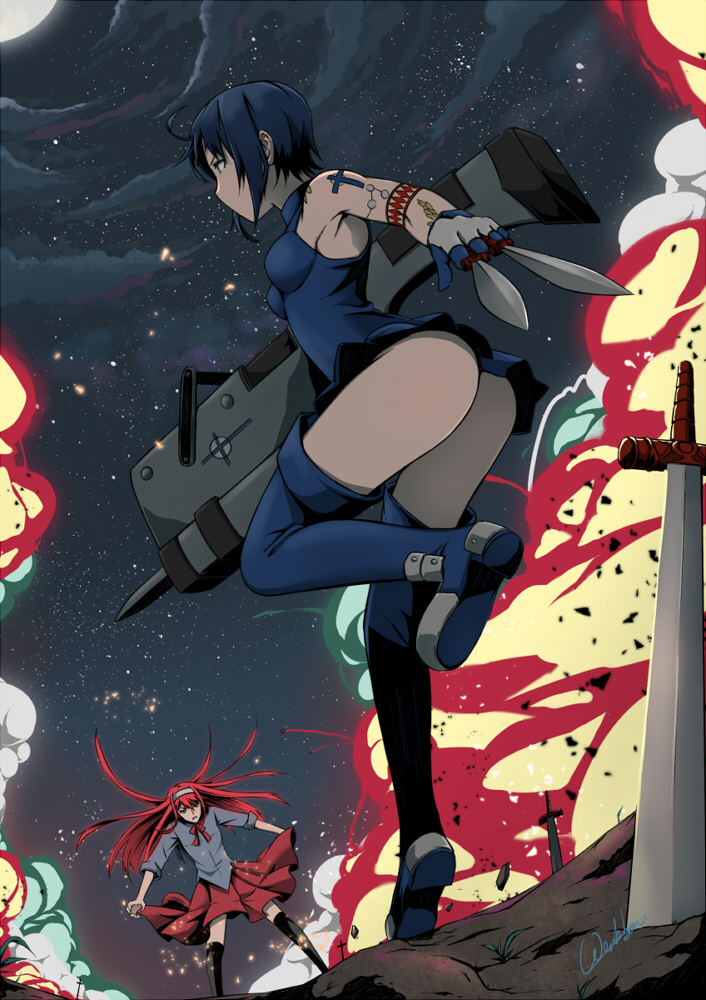 ciel, tohno akiha, powered ciel, and vermillion akiha (tsukihime) drawn by werkbau