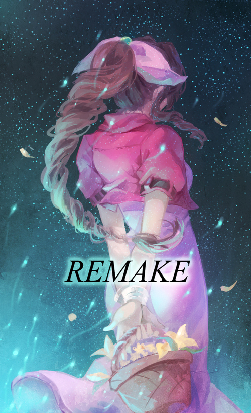 aerith gainsborough (final fantasy and 1 more) drawn by cat_princess