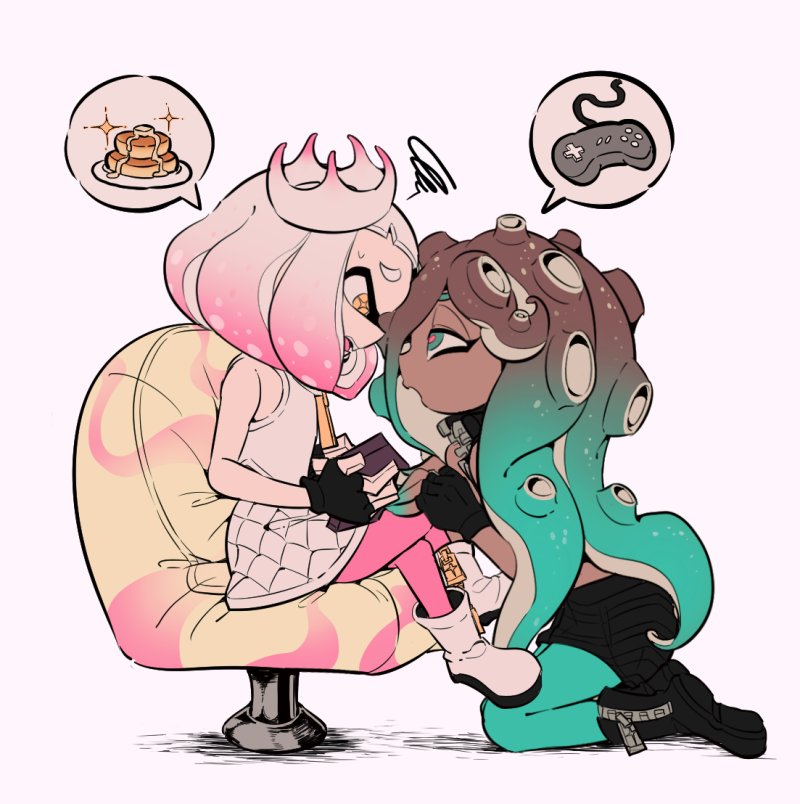 marina and pearl (splatoon and 1 more) drawn by ica_tm