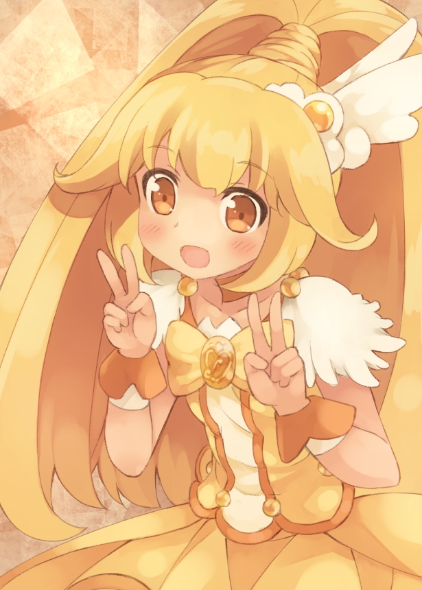 kise yayoi and cure peace (precure and 1 more) drawn by kouno_hikaru