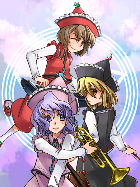 lunasa prismriver, merlin prismriver, and lyrica prismriver (touhou) drawn by inuinui