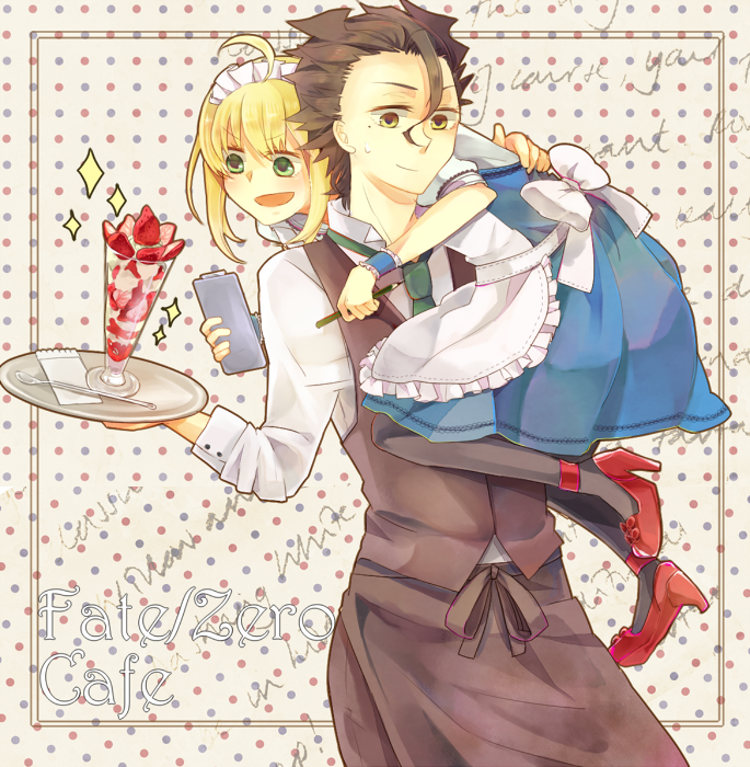 artoria pendragon, saber, and diarmuid ua duibhne (fate and 1 more) drawn by fujichika