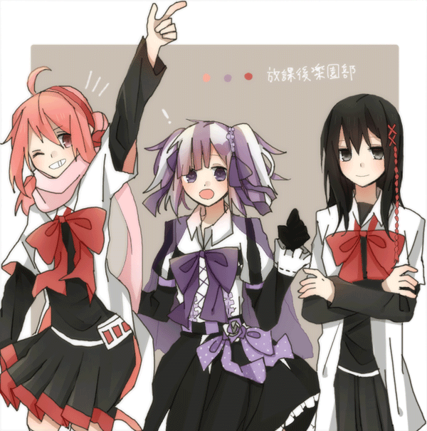 ichinomiya eruna, fujishiro otone, and mikagura seisa (mikagura gakuen kumikyoku) drawn by choko_donburi