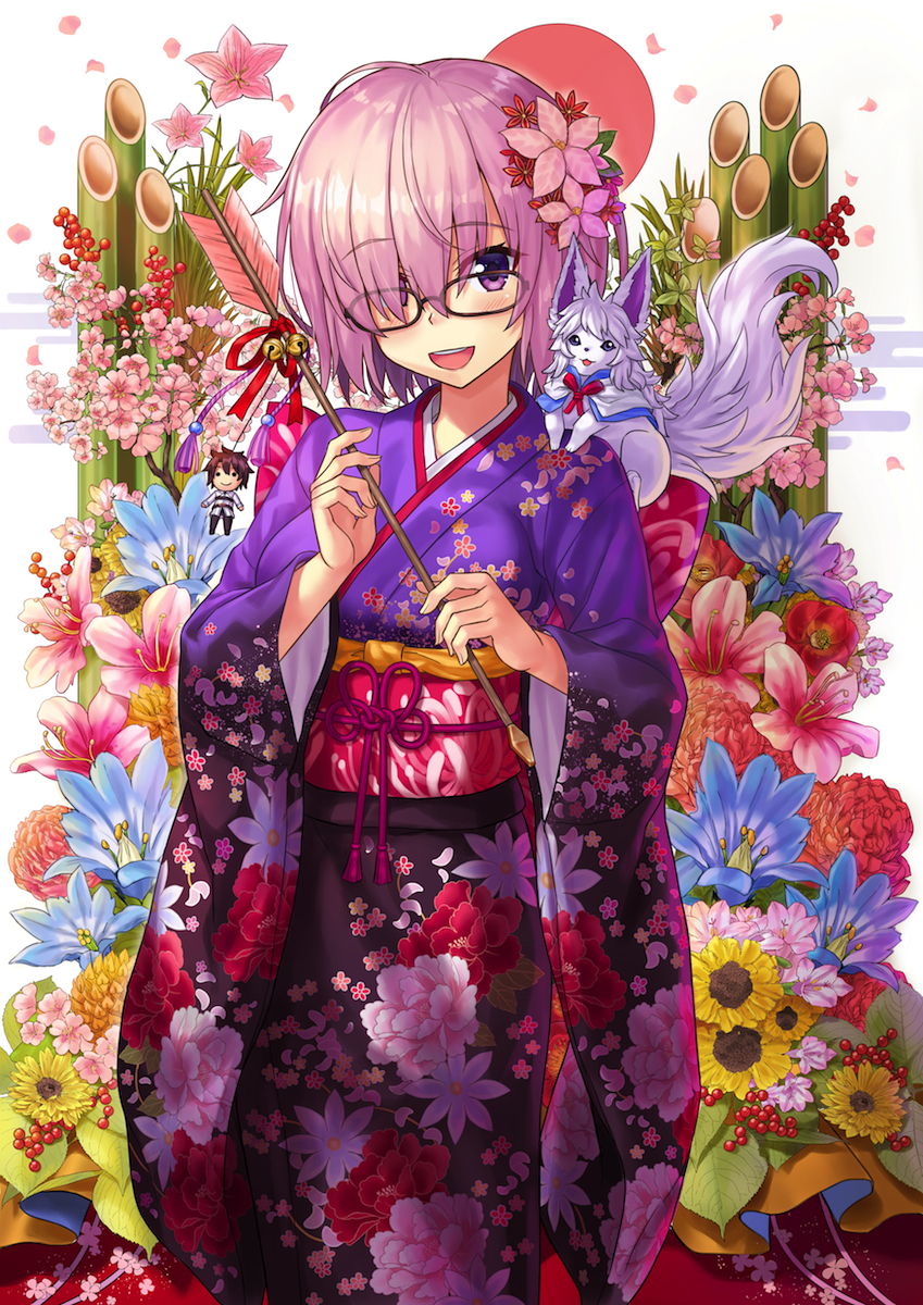 mash kyrielight, fujimaru ritsuka, and fou (fate and 1 more) drawn by npcpepper