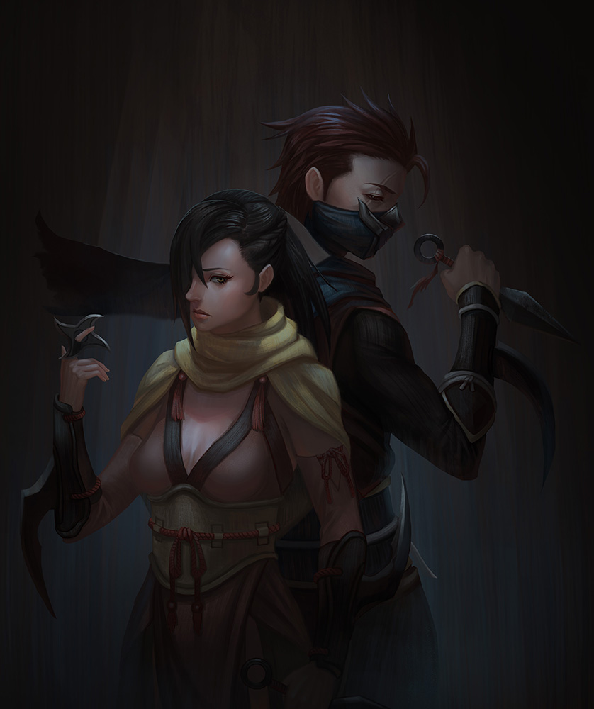 kagero and saizo (fire emblem and 1 more) drawn by yagaminoue