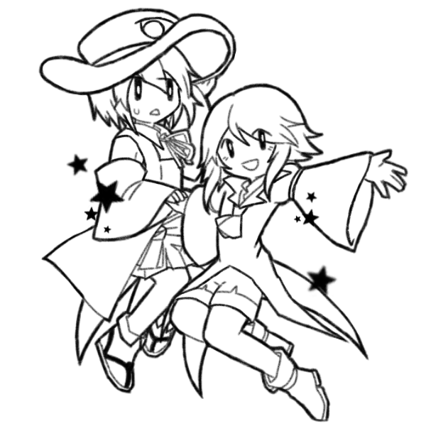 enraku tsubakura and houlen yabusame (len'en) drawn by zhaozhaozhaozhaozhao083