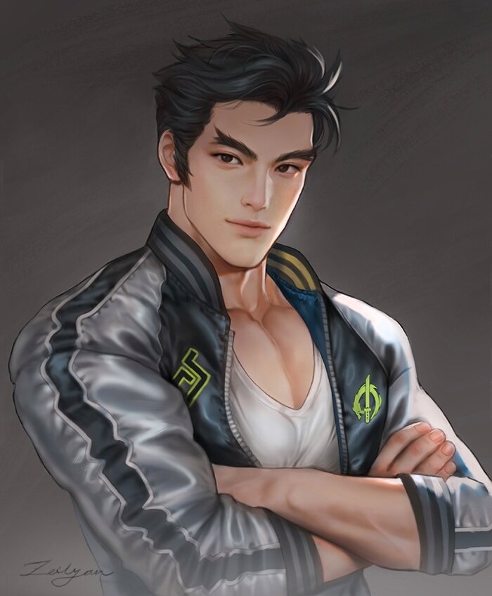 genji (overwatch and 1 more) drawn by zeilyanart