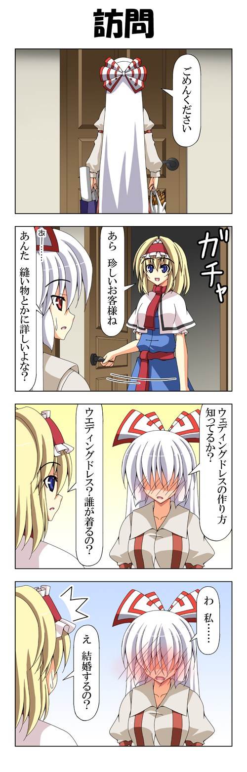 alice margatroid and fujiwara no mokou (touhou) drawn by rappa_(rappaya)