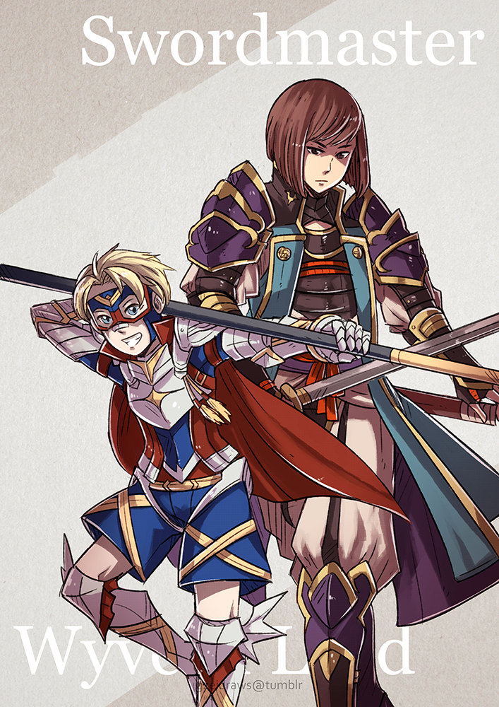 hisame and percy (fire emblem and 1 more) drawn by gzei