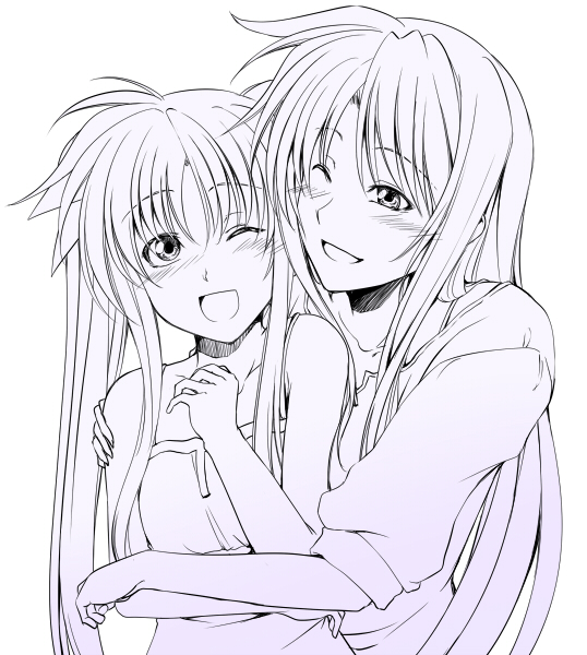 fate testarossa and presea testarossa (lyrical nanoha and 1 more) drawn by hagane_soushi