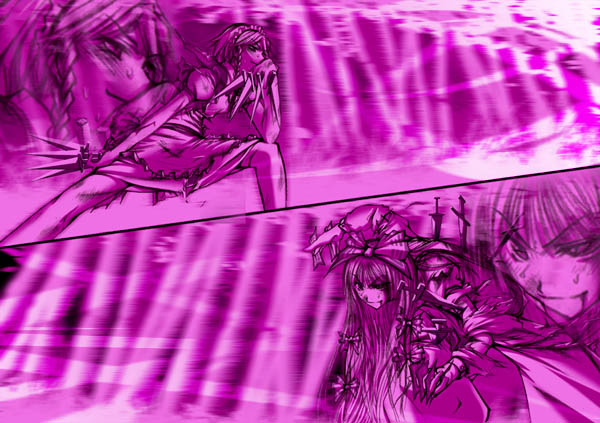 izayoi sakuya and fujiwara no mokou (touhou) drawn by chado