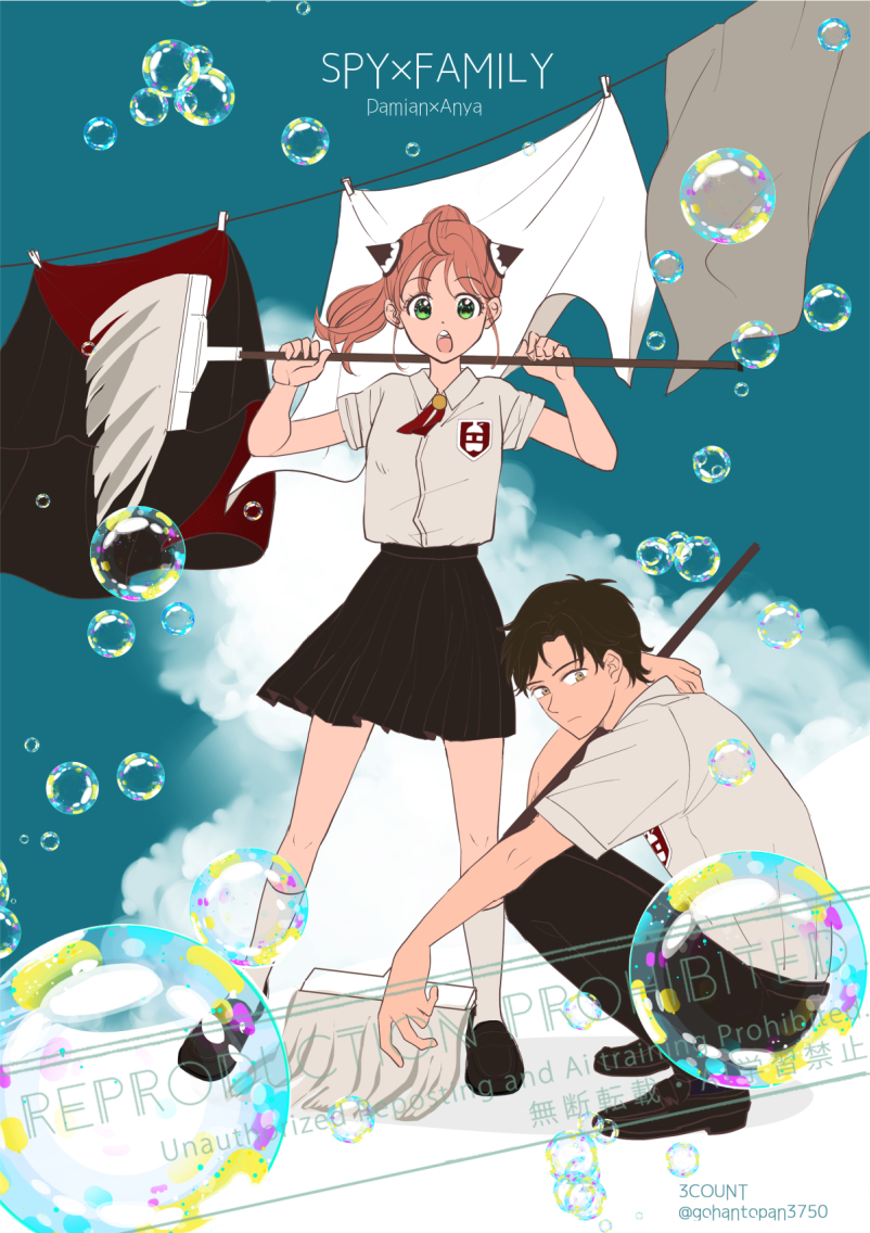 anya and damian desmond (spy x family) drawn by minagawa_emu