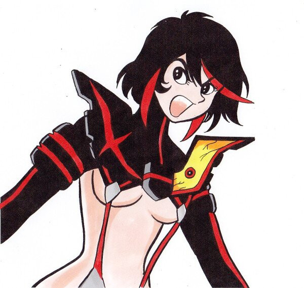 matoi ryuuko and senketsu (kill la kill and 2 more) drawn by tanaka_keiichi