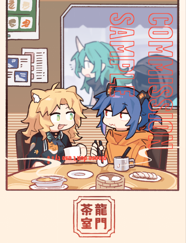 doctor, ch'en, hoshiguma, and swire (arknights) drawn by vento