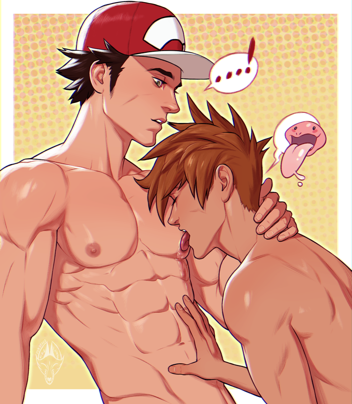 red, blue oak, and lickitung (pokemon and 1 more) drawn by fox_bravo