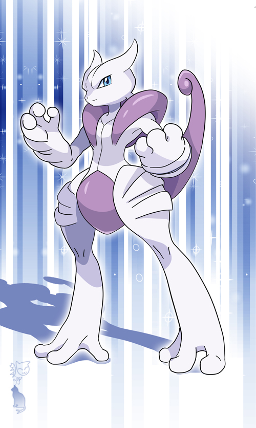 mewtwo and mega mewtwo x (pokemon and 1 more) drawn by elyoncat