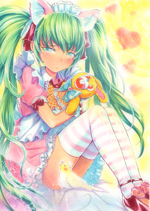 hatsune miku (vocaloid and 1 more) drawn by mayo_riyo