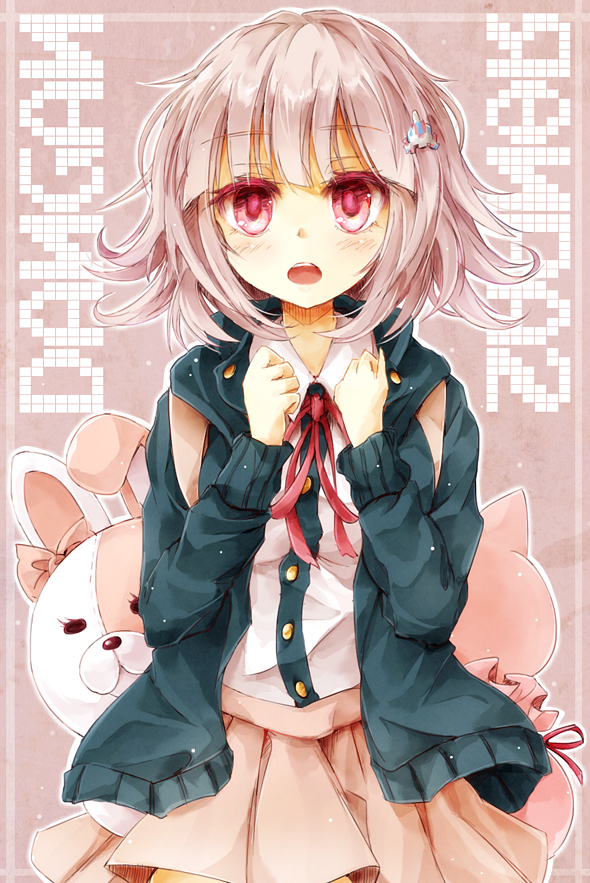 nanami chiaki and monomi (danganronpa and 2 more) drawn by harapekopikachu