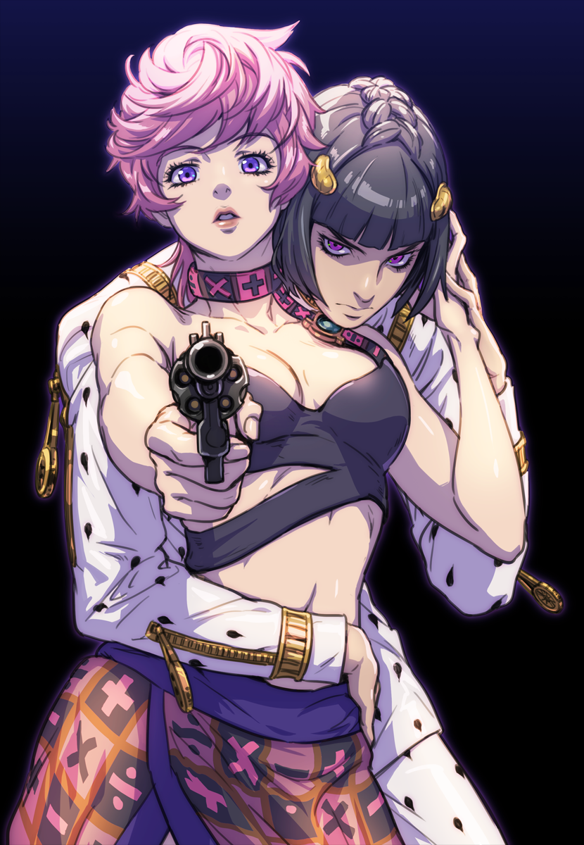bruno bucciarati and trish una (jojo no kimyou na bouken and 1 more) drawn by mobo