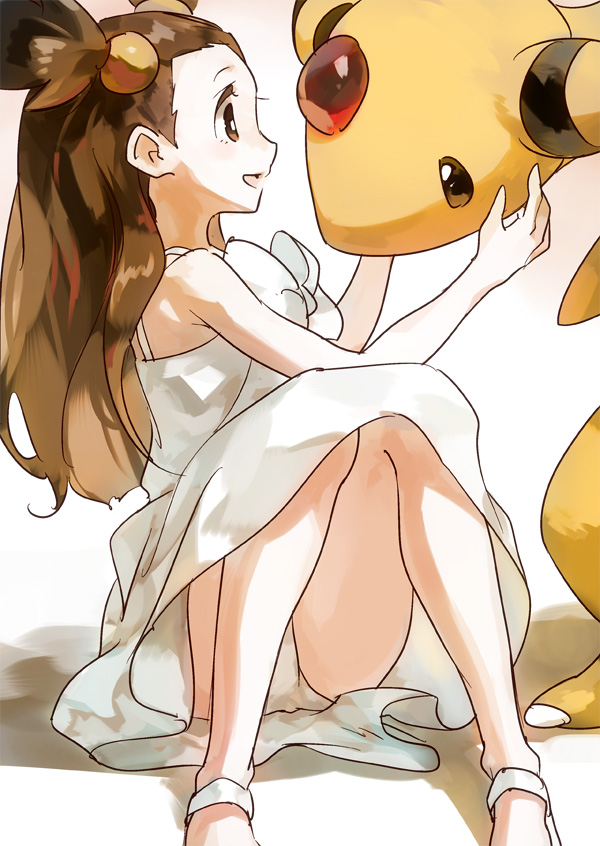 jasmine and ampharos (pokemon and 1 more) drawn by emunise