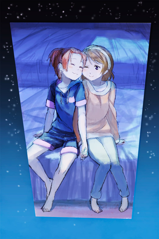 hoshizora rin and koizumi hanayo (love live! and 1 more) drawn by fukutarou_(enji127)