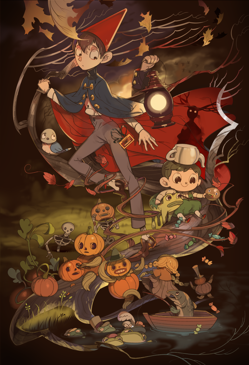 wirt, gregory, beatrice, and the beast (over the garden wall) drawn by maruco