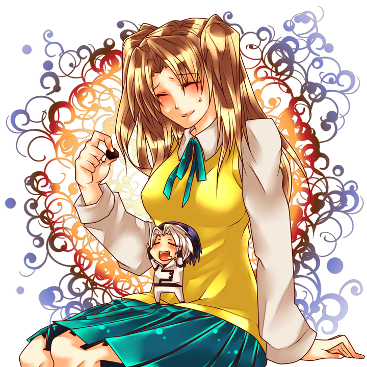 yumizuka satsuki and sachiel (tsukihime and 1 more) drawn by tobi_(discharge_cycle)