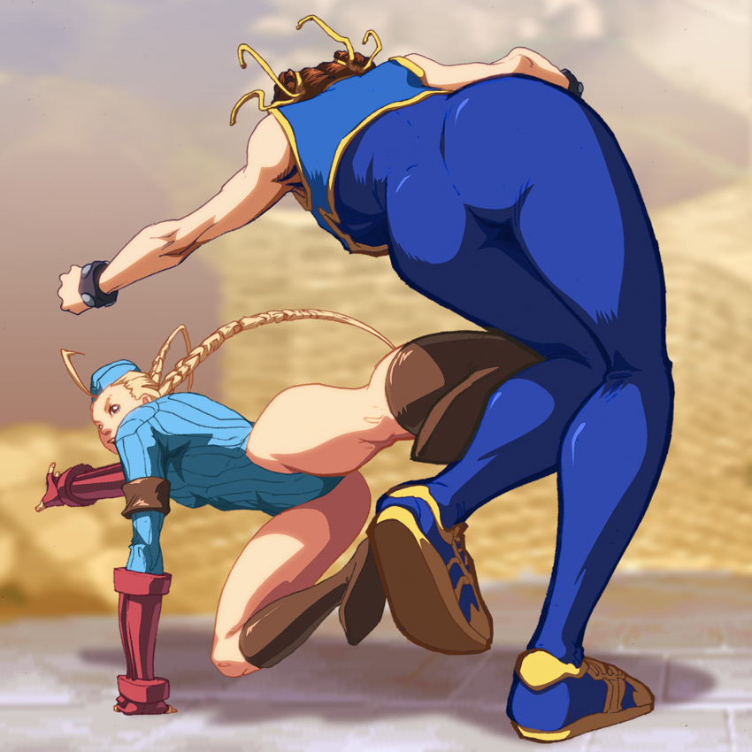 chun-li and cammy white (street fighter and 1 more) drawn by chamba
