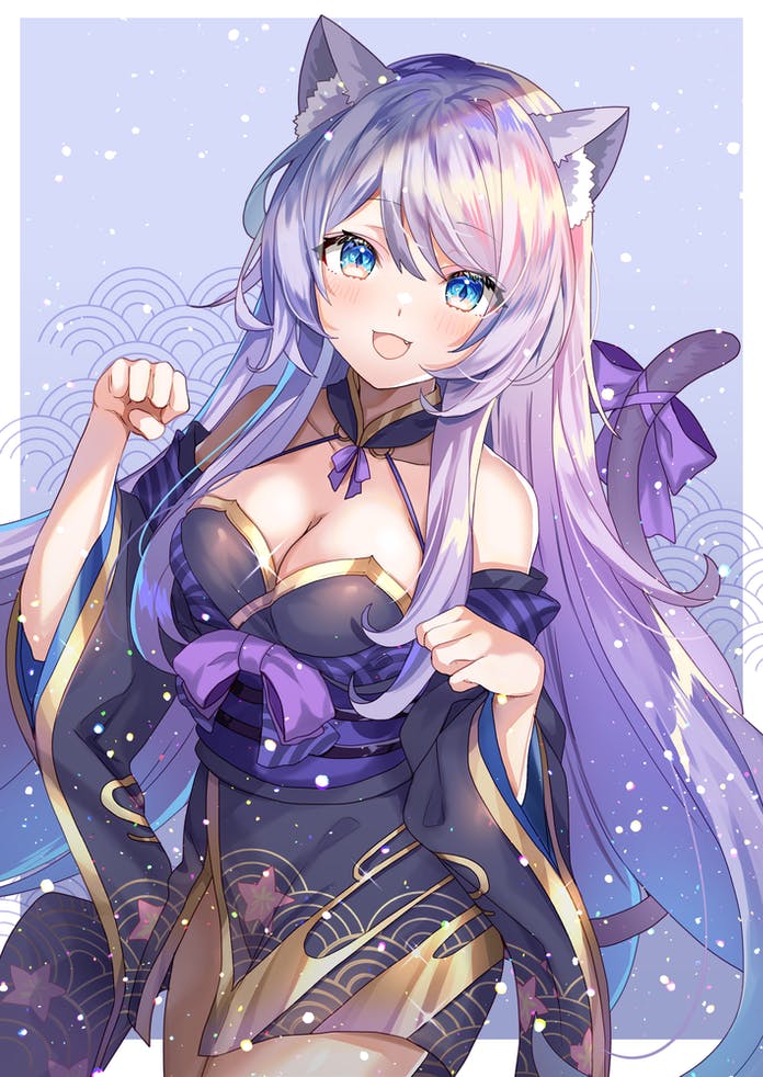 meowjennycat (indie virtual youtuber) drawn by shione_(memento_forest)